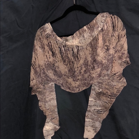 BCBGMAXAZRIA Purple Print Silk Scarf/ Wrap - Picture 3 of 6